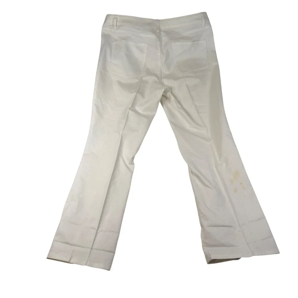 Coldwater Creek Womens White Straight Leg Twill Pants Size 14 Five Pocket Casual
